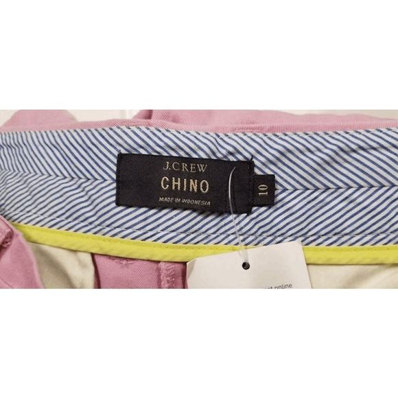 NWT J.Crew Women's Pink Flat Front Slash Pocket Chino shorts Size 10 - Picture 2 of 4